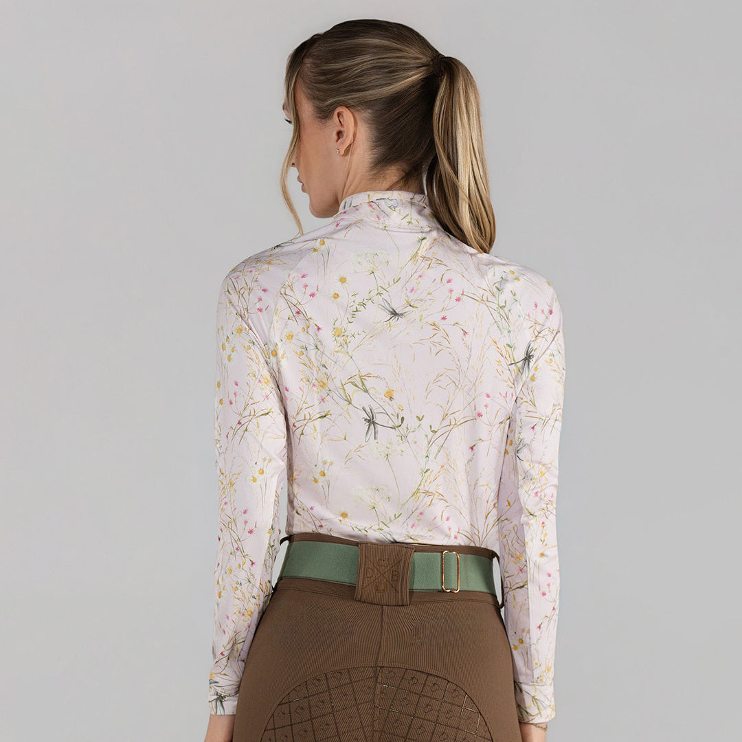 light pink patterned riding shirt long sleeve