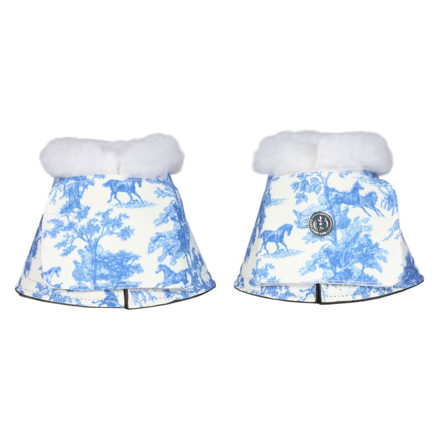 Breeches.com Dapplebay Equestrian Toile Bell Boots-Blue/White