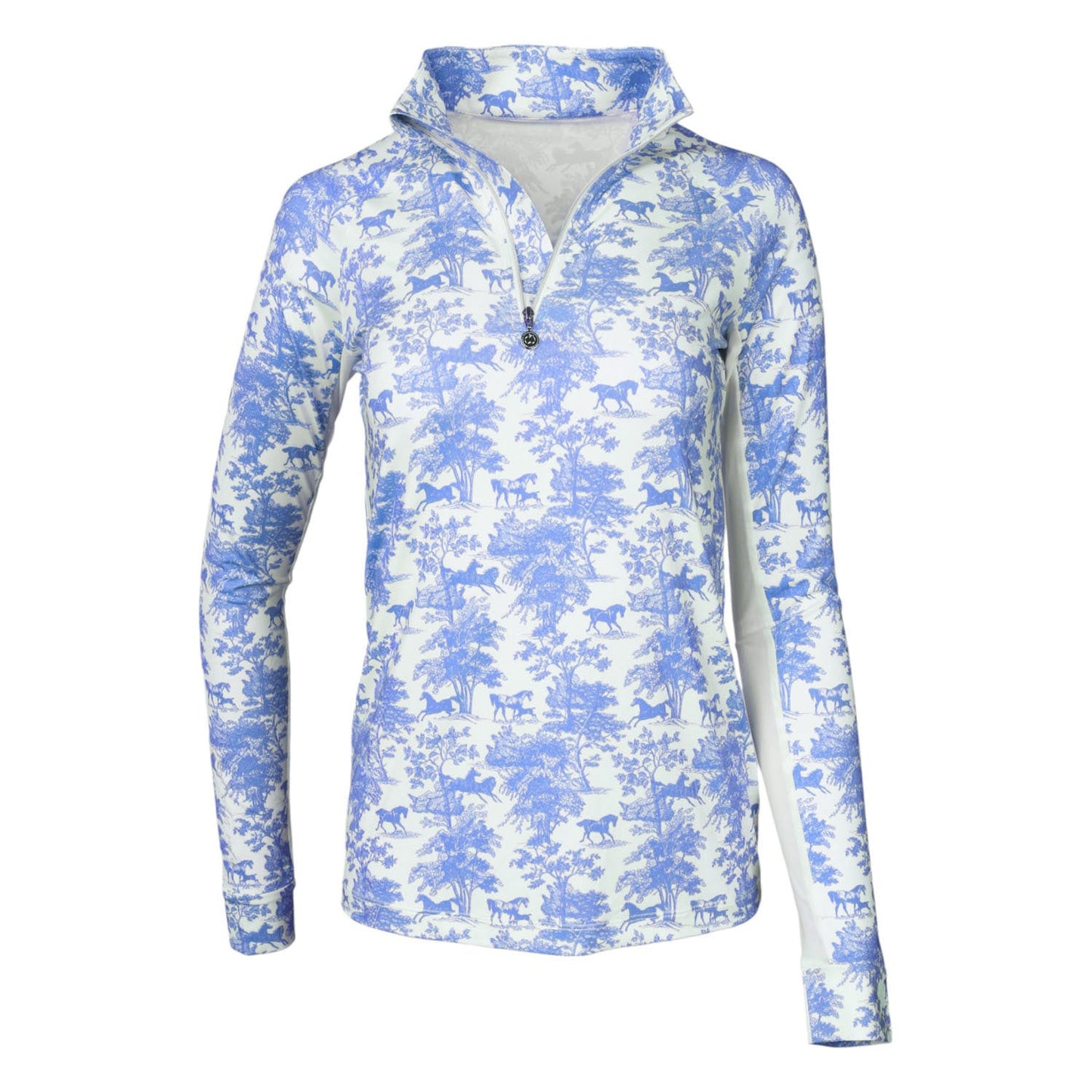 blue and white patterned long sleep sunshirt
