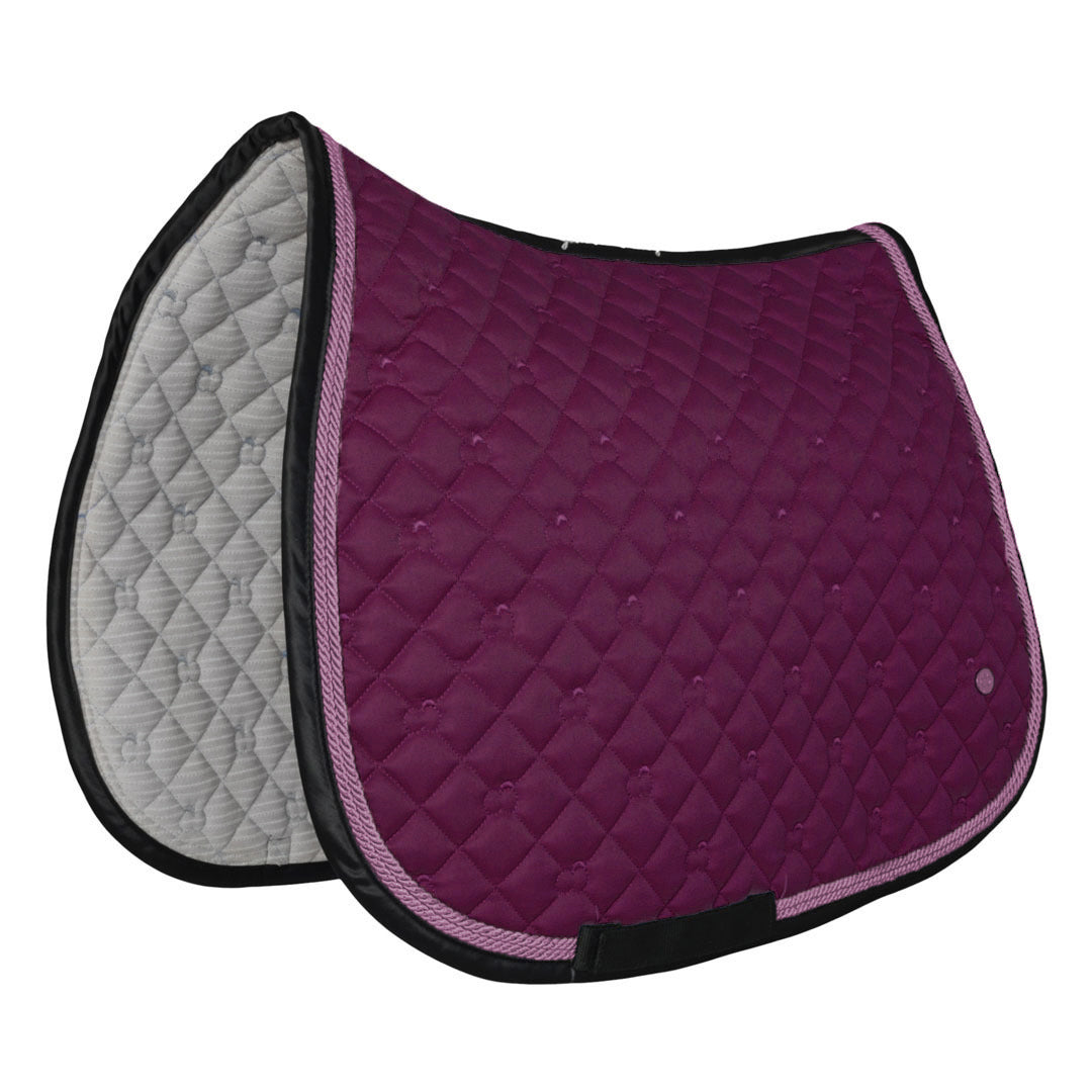 Purple and gray quilted saddle pad 