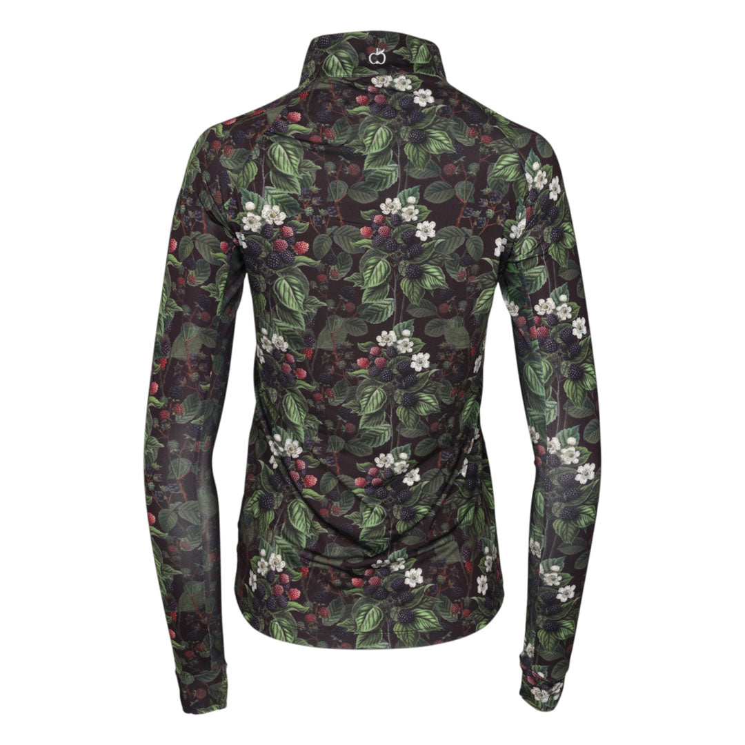 black printed long sleeve riding shirt