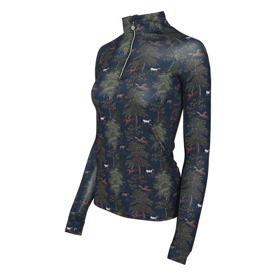 printed long sleeve riding shirt