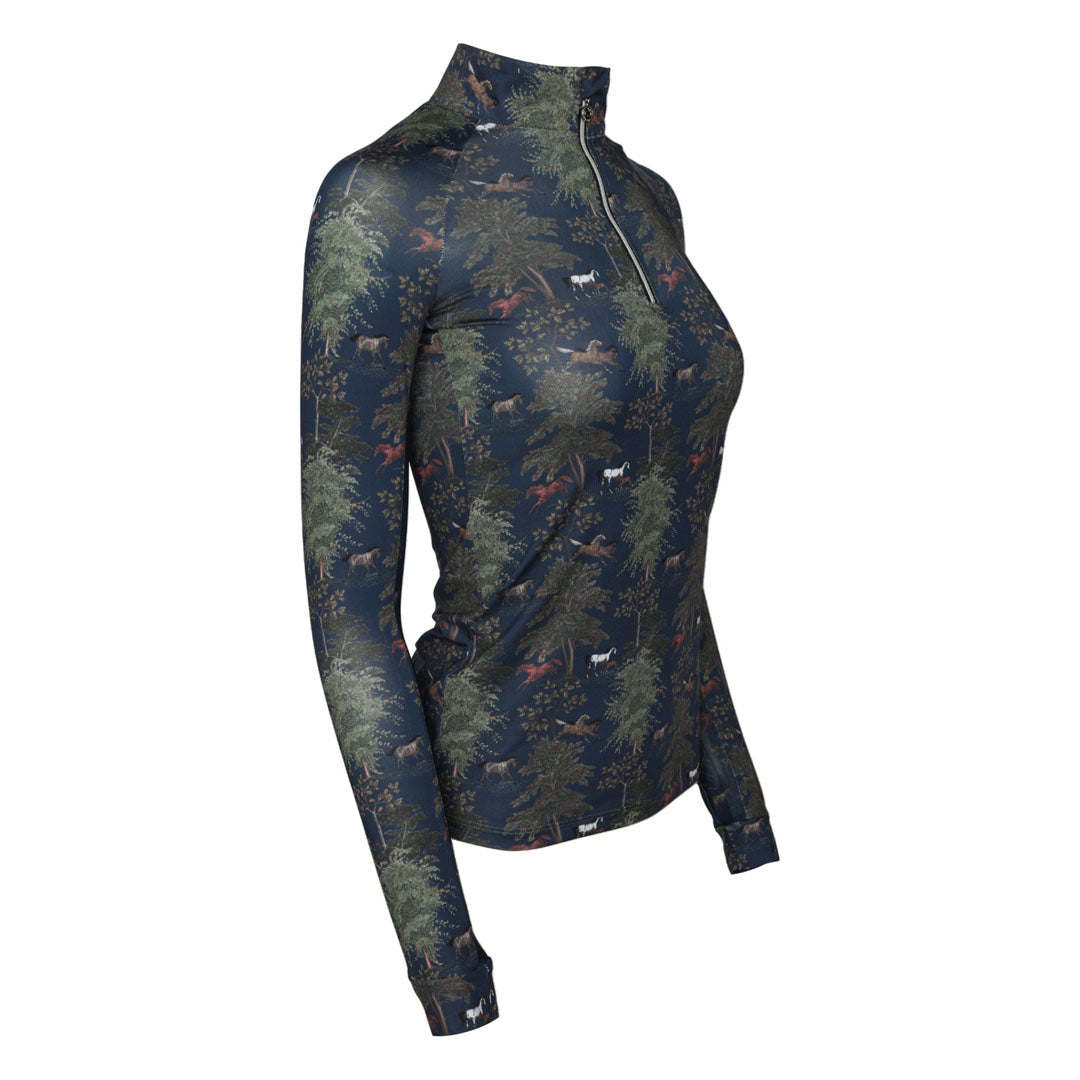 printed long sleeve riding shirt
