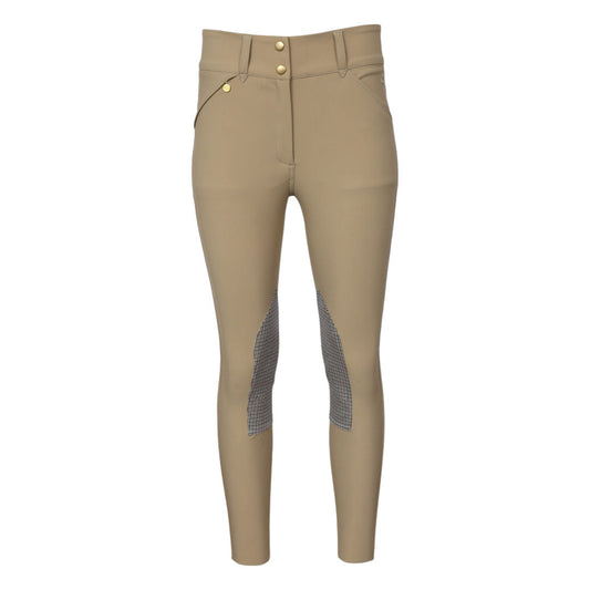 tan riding breeches with pattern accents
