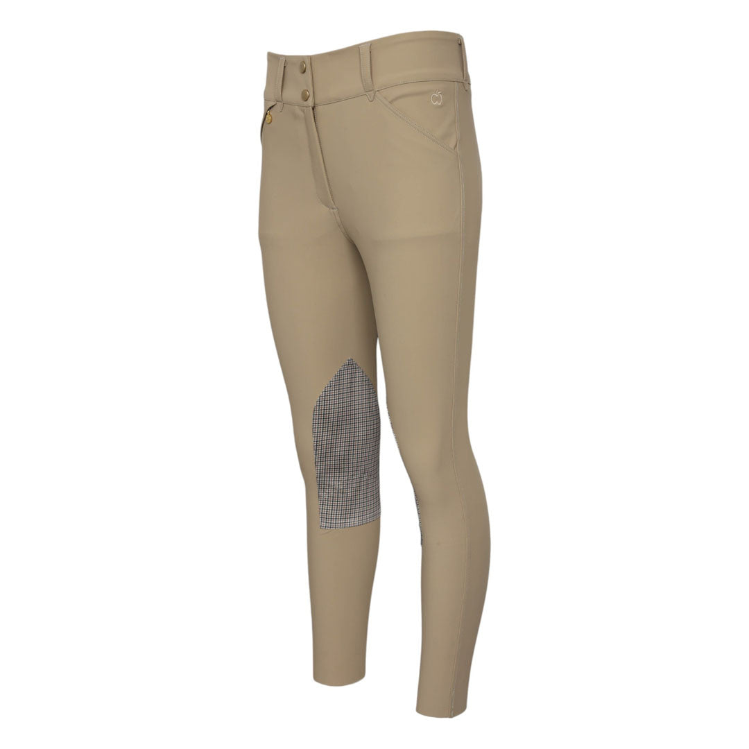 tan riding breeches with pattern accents