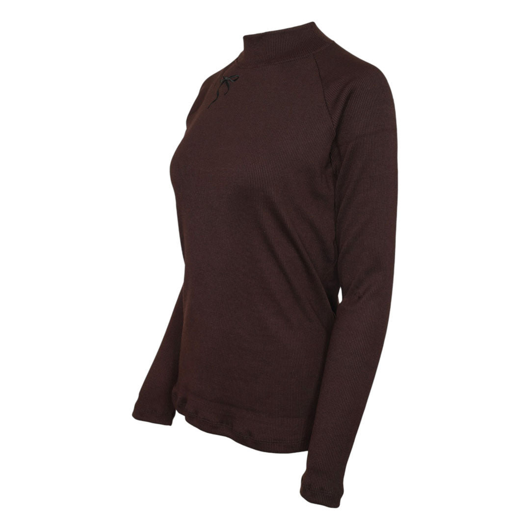 Brown long-sleeve shirt on a white background