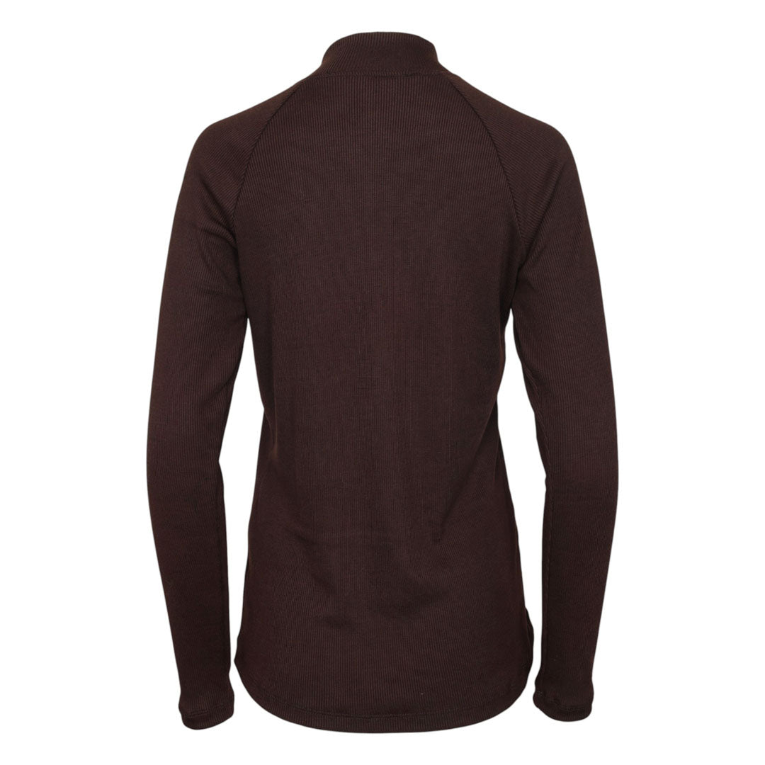 Brown long-sleeve shirt on a white background