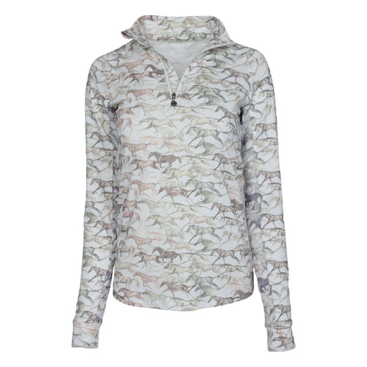 long sleeve riding shirt horse pattern