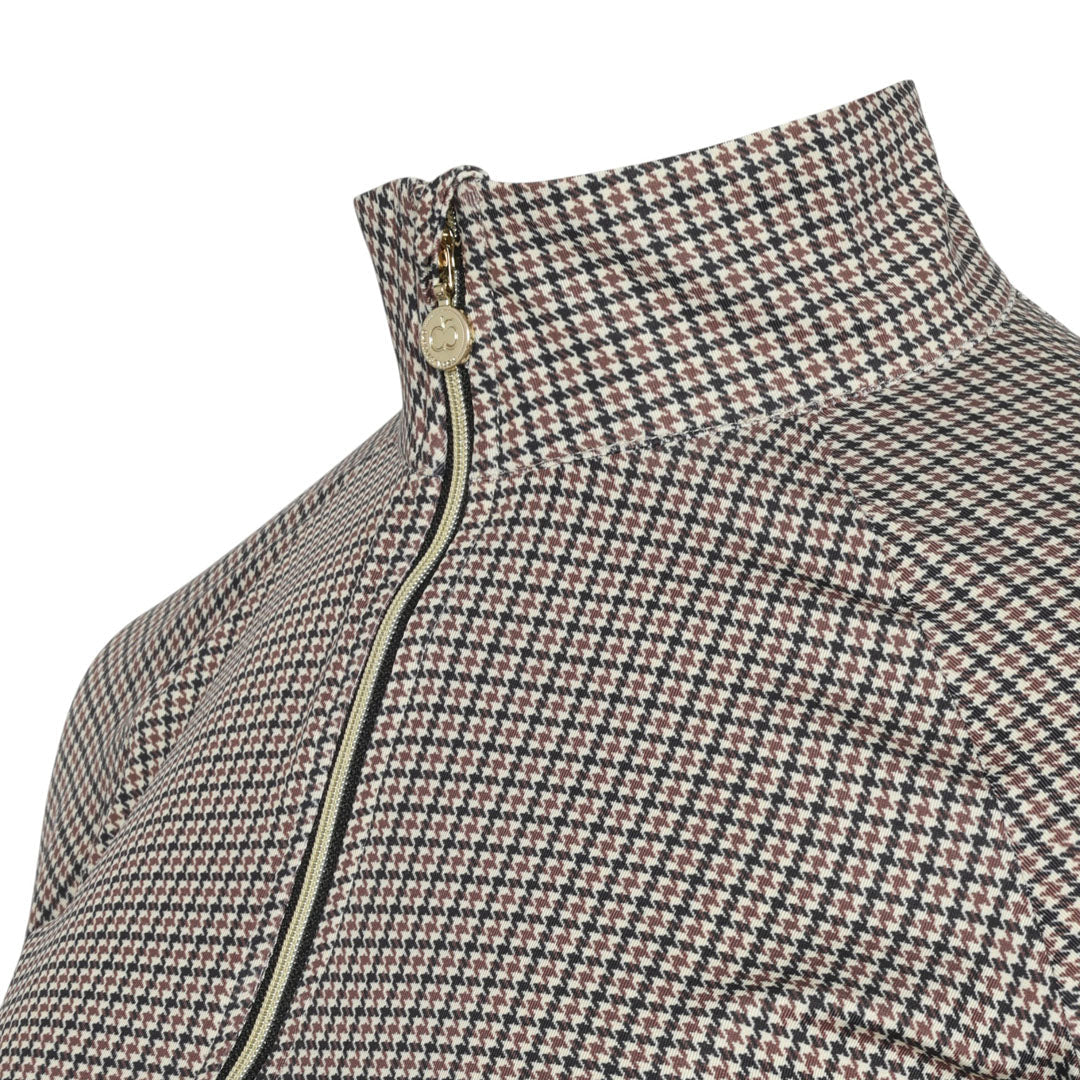 long sleeve houndstooth print riding shirt