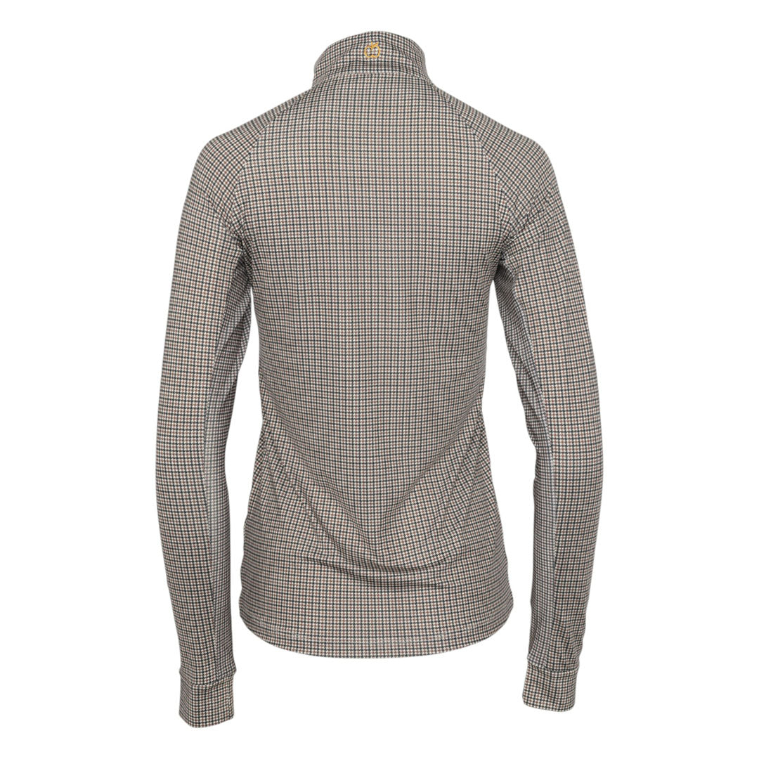 long sleeve houndstooth print riding shirt