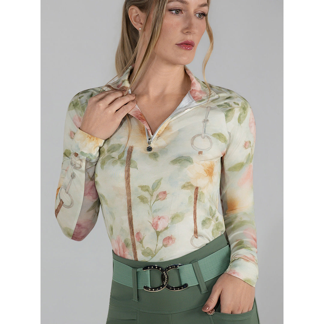 Floral long sleeve riding top