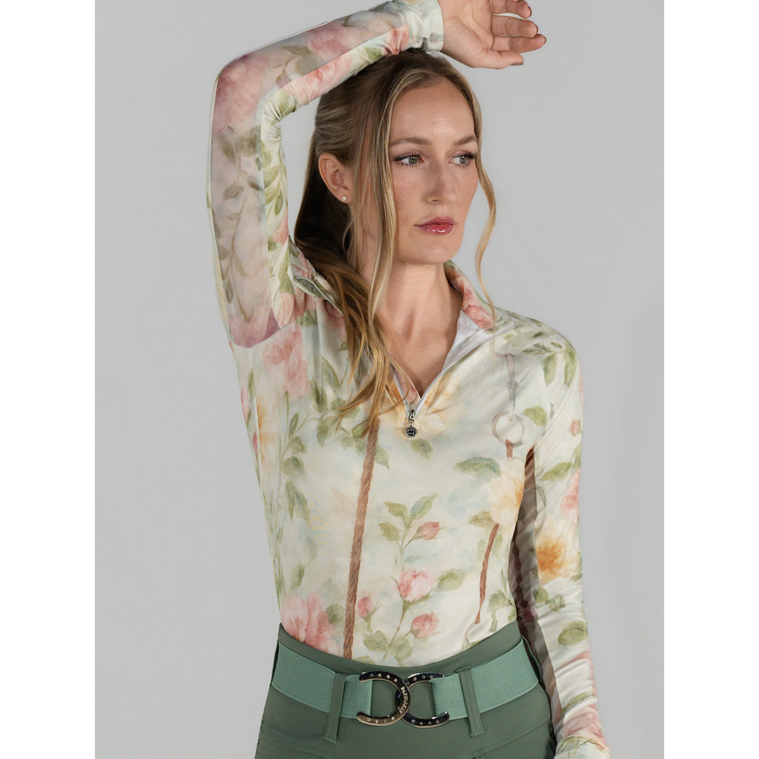 Floral long sleeve riding top