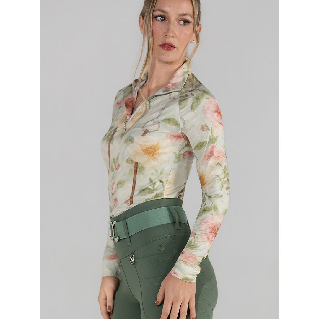 Floral long sleeve riding top