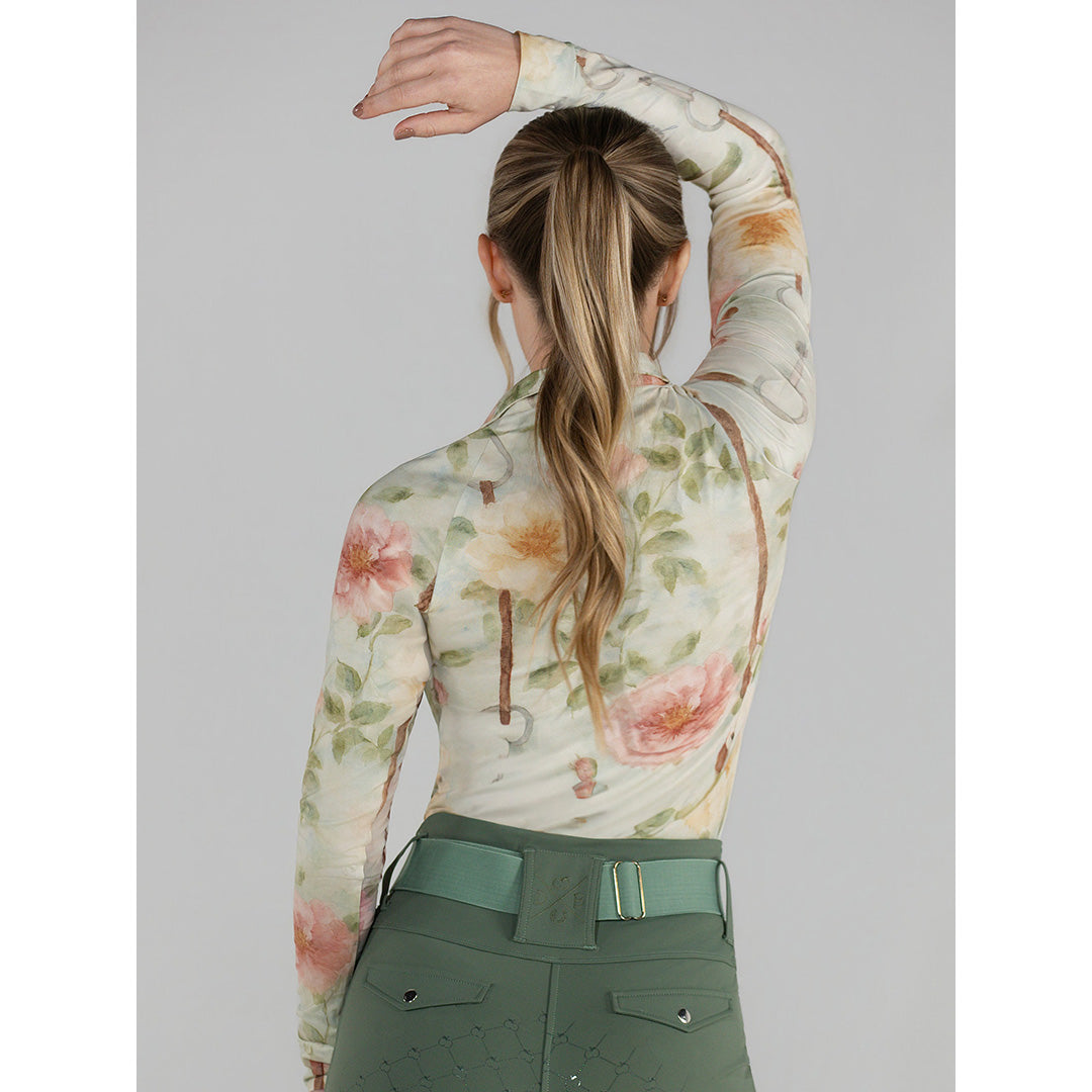 Floral long sleeve riding top