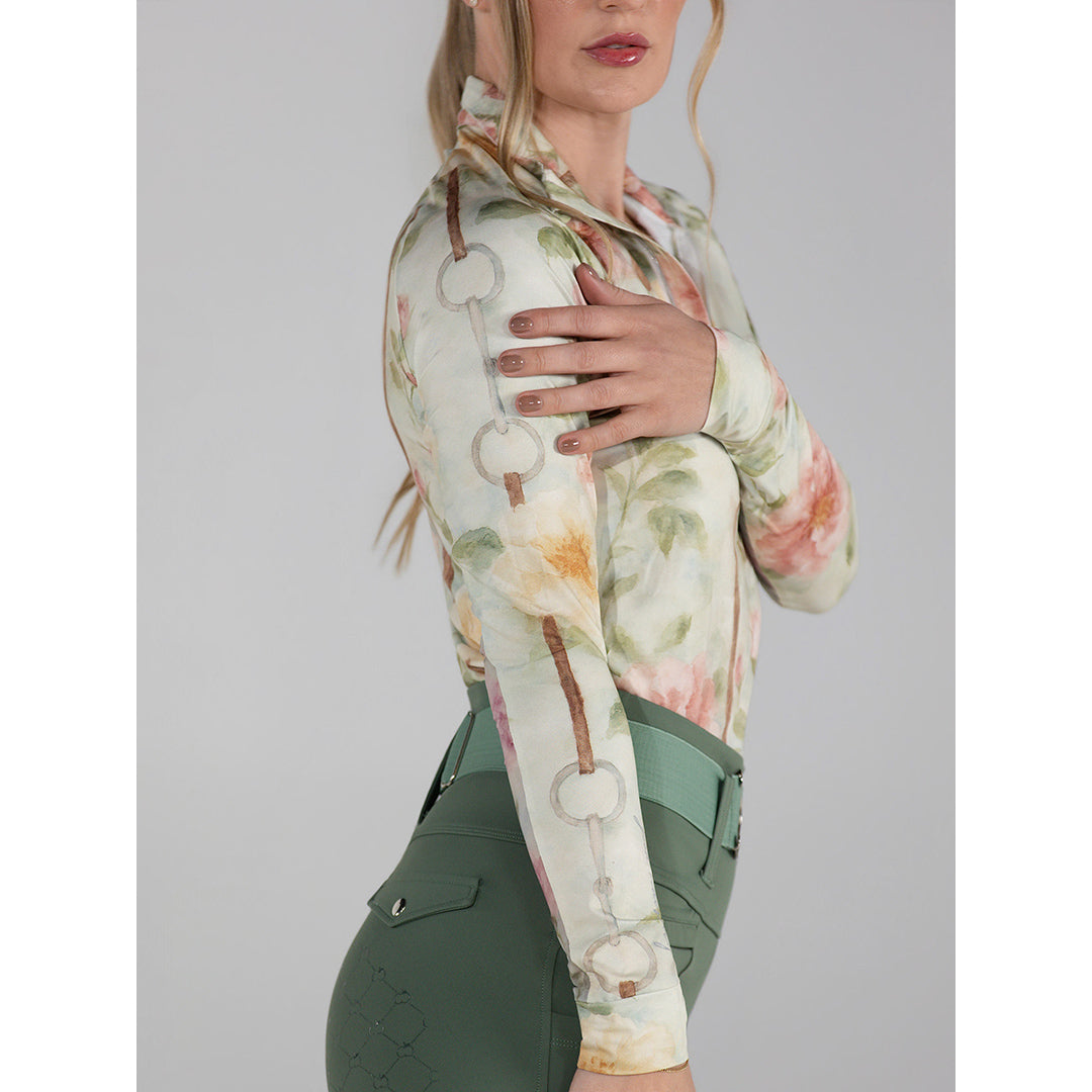 Floral long sleeve riding top