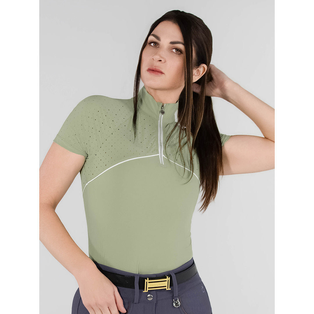 Green riding shirt