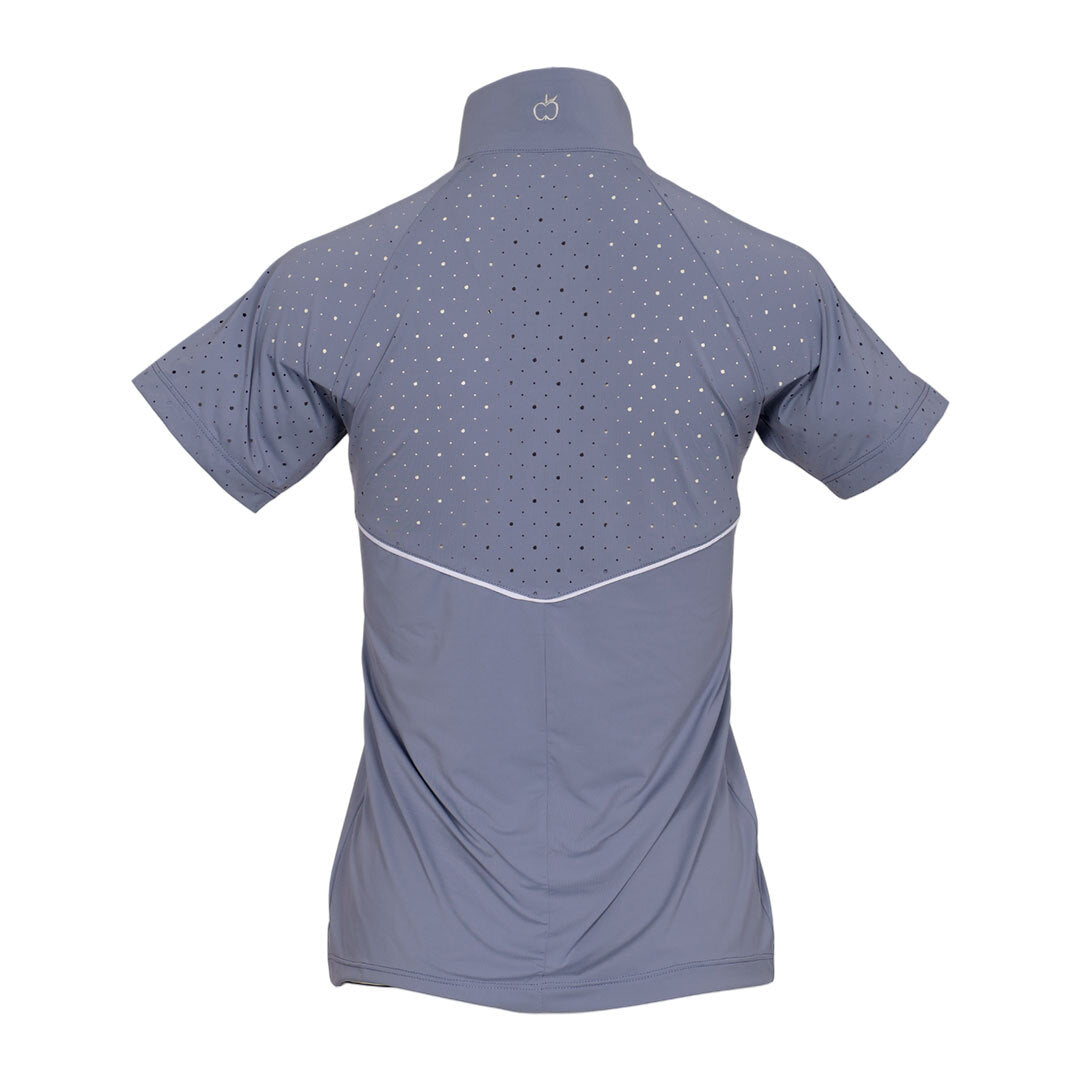 blue riding shirt