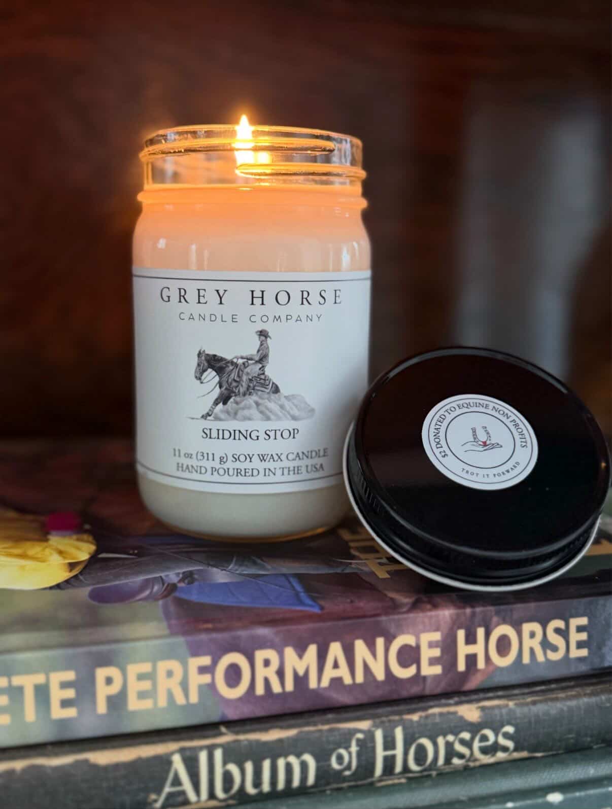 Grey horse candle co sliding stop fragrance