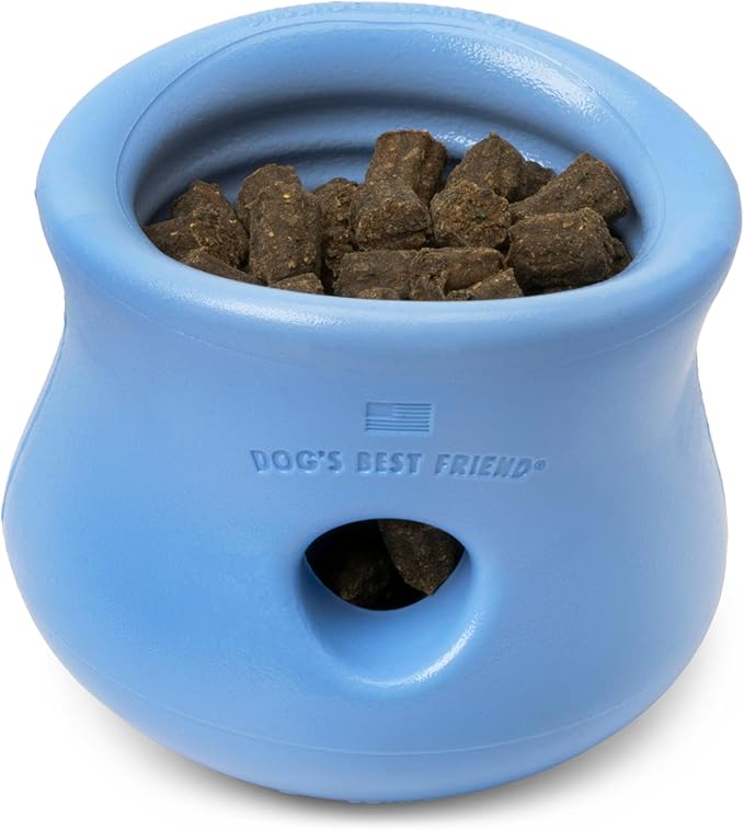 WEST PAW Zogoflex Limited Edition Toppl Treat Dispensing Dog Toy Puzzle – Interactive Chew Toys for Dogs – Dog Toy for Moderate Chewers, Fetch, Catch – Holds Kibble, Treats, Large 4", Periwinkle