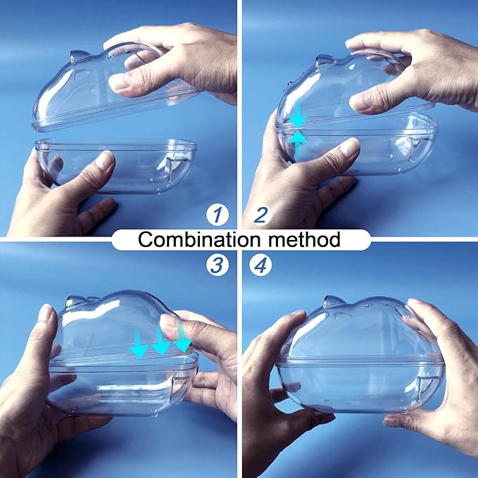 Hamster Bathtub,Hamster Bathroom,Small Animal Habitat Décor,Sand Bath Container Transparent Beds,Hamster Bed,Ice Bathtub,Sleep Pad Nest,Sand Bath Box for Small Pet Animals Cage Accessories（S）