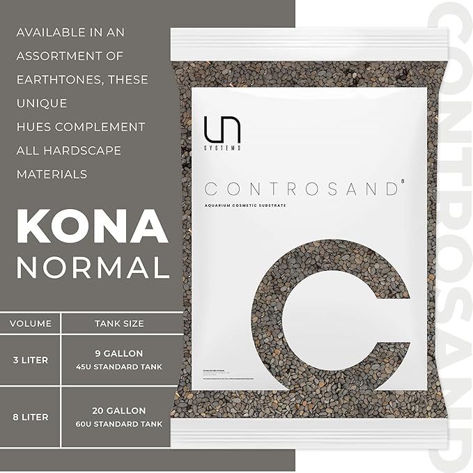 Ultum Nature Systems Controsand Kona Aquarium Sand - Freshwater Tank Substrate for Live Shrimp & Planted Aquariums - Versatile 3L