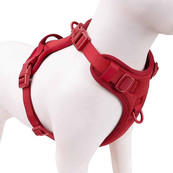 No Pull Dog Harness, Puppy Vest with Front Clip for Small Medium Large Sized Dog(Burgundy Red,M)