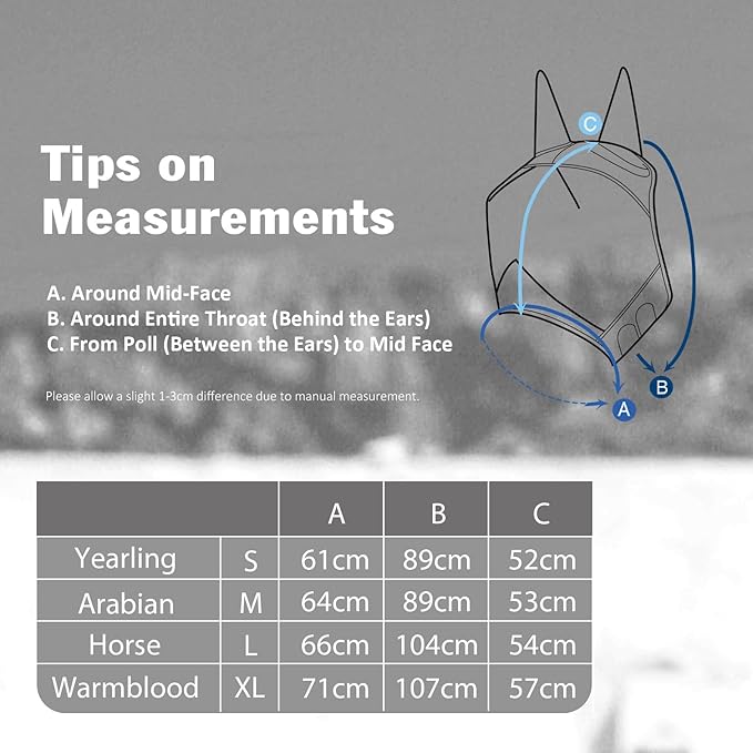 Harrison Howard Pro Luminous Horse Half Face Fly Mask Large Eye Space with Ears UV Protection for Horse Gentle Lavendar M