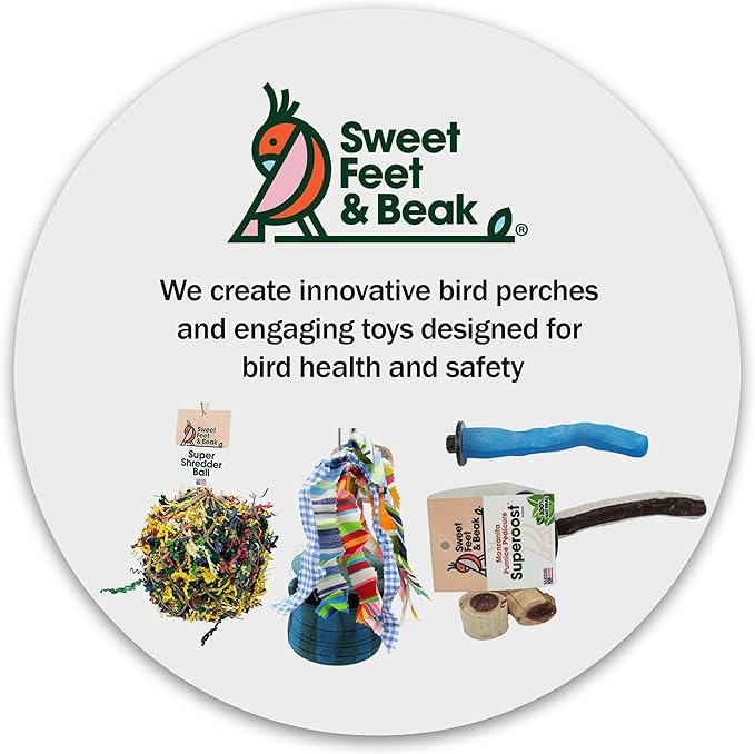 Superoost Manzanita Pumice Pedicure Perch- Easy to Install Bird Cage Accessories for Healthy Feet, Nails and Beak - Natural Bird Perches Imitates Birds' Life in The Wild - M 10"