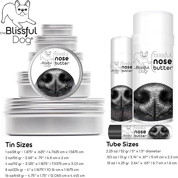 The Blissful Dog Pomeranian Nose Butter, Versatile Dog Nose Balm for Dry Nose, Handcrafted Nose Moisturizer, Easy-to-Apply Dog Essentials, Unscented, 2 oz.