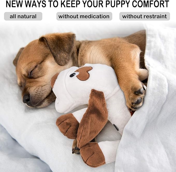 Puppy Heartbeat Toy Heartbeat Stuffed Animal for Dogs, Dog Heartbeat Toy for Puppy Sleep Aid Crate Training Calming, Puppy Comfort Toy for Dog Anxiety Relief