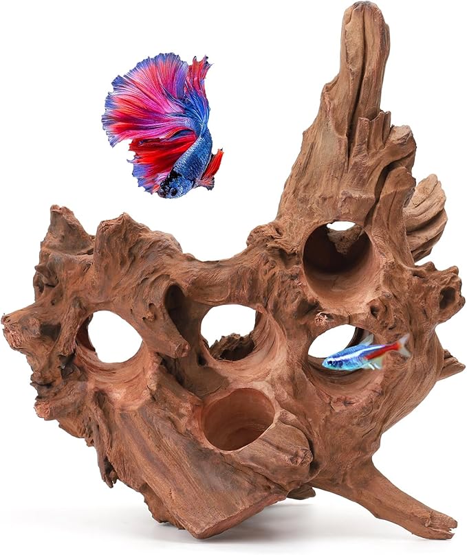 Driftwood for Aquarium Natural Aquarium Wood for Aquascaping Fish Tank Decorations Reptile Tank Decor (Porous Natural Driftwood 10-16“)
