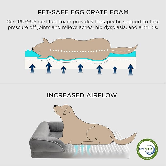Bedsure XL Plus Orthopedic Dog Bed for Extra Large Dogs - Washable XLarge Dog Cat Bed Waterproof, Comfort Dogs Couch Sofa with Washable Removable Cover, Pet Bed with Nonskid Bottom, Pink, 48"