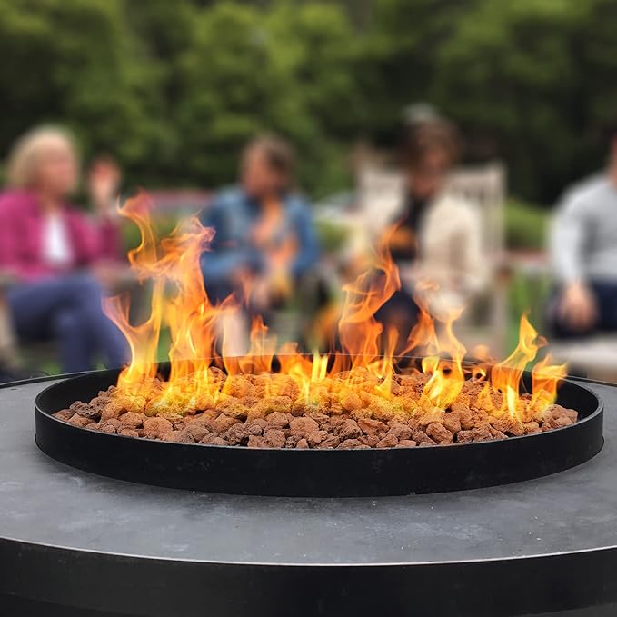 Mr. Fireglass 10 Pounds Red Natural Lava Rock for Indoor Outdoor Gas Fire Pits Fireplaces | Volcanic Lava Stones for Decorating Garden Landscaping, Potted Plants, 0.3"-0.6"