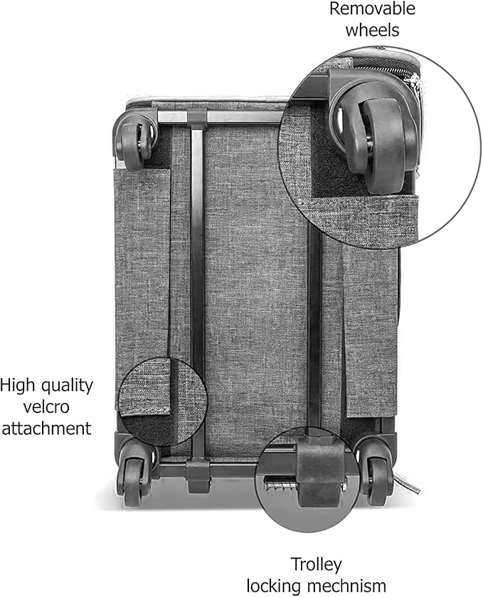 Airline Approved Expandable Premium Pet Carrier on Wheels- Two Sided Expandable Rolling Carrier- Designed for Dogs & Cats- Extra Spacious Soft Lined Carrier! (Blue)