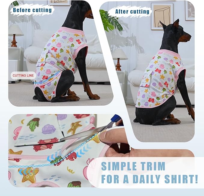 Recovery Suit for Dogs After Surgery, Professional Dog Surgical Suit for Female Spay, Male Neuter, E-Collar & Cone Alternative Dog Onesie for Abdominal Wounds Skin Disease, Blue, M