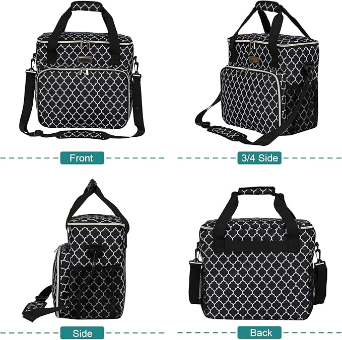 BAGLHER Dog Travel Bag, Pet Travel Bag (ALL Pet Travel Supplies), With 2 Pet Food Containers and 2 Collapsible Silicone Bowls; Essential Kits for Pet Travel DLblack