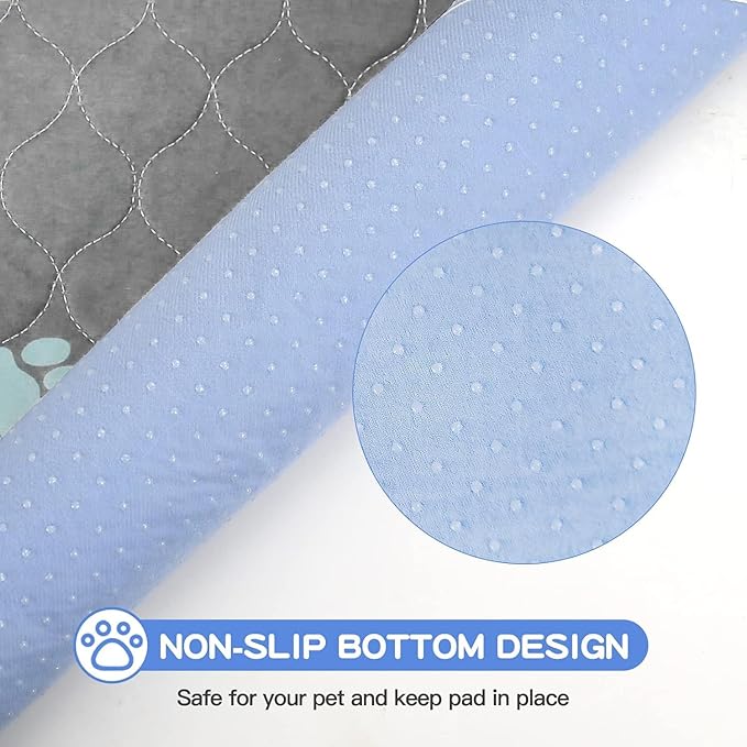 Aitmexcn Washable Puppy Dog Pee Pad, 2PCS 100% Waterproof Whelping Training Mat for Puppy/Senior Dog, Fast Drying Reusable Puppy Pads for Indoor, Outdoor and Car Travel- 48'' x 48'' - Llight Gray