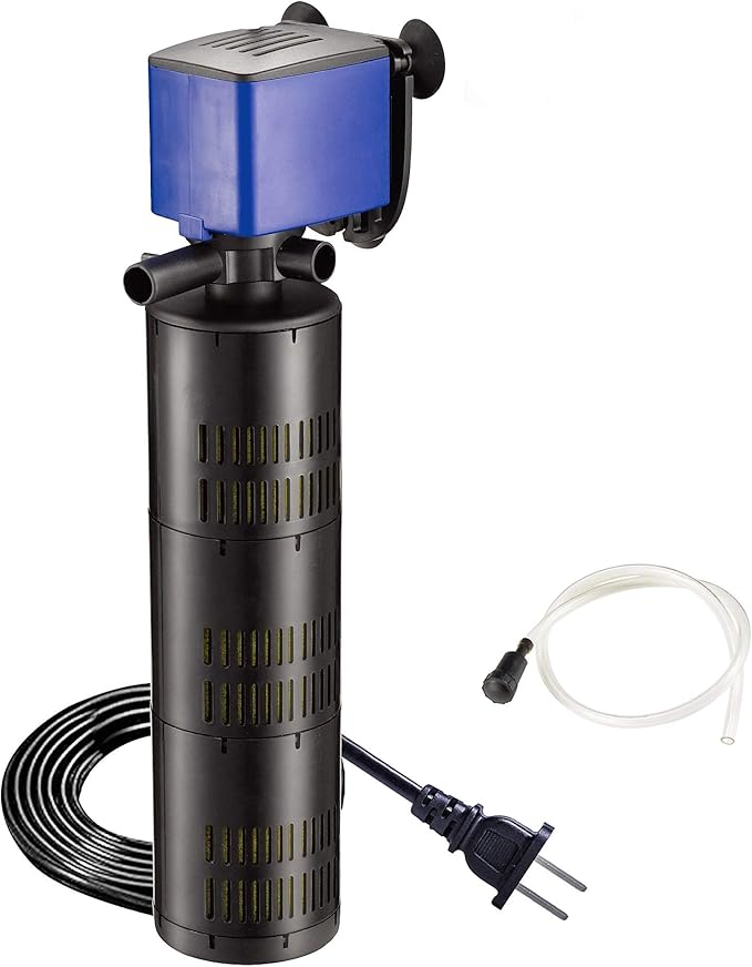 Water Pump 475 GPH 3-in-1 Submersible Internal Filter Aquarium Powerhead Water Pump Ultra Quiet for Aquarium,Fish Tank-2 Pack