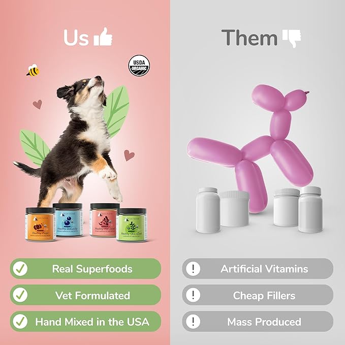kin+kind Superfood Supplement Set for Dogs & Cats - Boost Immunity, Promotes Healthy Skin & Coat, Hip & Joint, Healthy Digestion - Made in USA - Superset (4 x 8 oz)