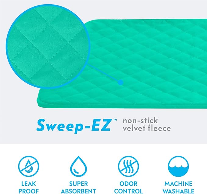 Paw Inspired Fitted Fleece Liner for Ferret Nation, Critter Nation Cage for Ferrets, Rats, Chinchillas, Hedgehogs & Other Small Animals (Green, Top Pan Liner)