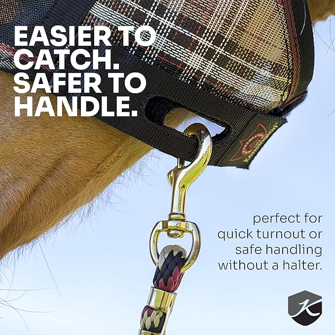 Kensington UViator CatchMask Horse Fly Mask with Web Trim UV Eye Protection Mask for Horse - Medium, Atlantis