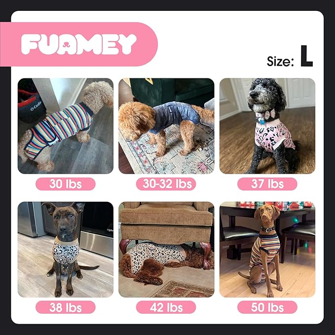 FUAMEY Recovery Suit for Dogs After Surgery,Soft Breathable Dog Bodysuit E-Collar & Cone Alternative Surgical Suit,Male Female Dog Neuter Spay Suits Anti Licking Wounds Onesie Blue Boat L