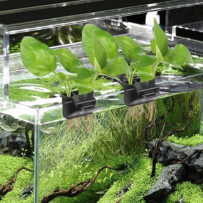 2Pcs 3 Holes Upgraded Aquatic Plant Cup Aquarium Plant Holder for Tank, Hanging Aquarium Plant Holder, Aquarium Aquatic Plant Cultivation, Aquarium Plant Decoration.