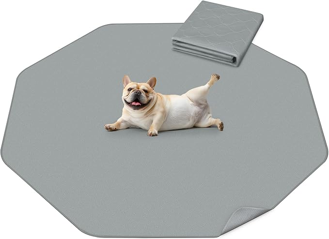 FXW Washable Pee Pads for Dogs, Puppy Pads with Super Absorbent, Specifically Designed Rollick/Homeplus 24inch 8 Panels Dog Playpen, 29" Octagon, Gray, 1 Pack