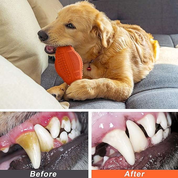 Dog Chew Toys 4 Pack, Dog Toys for Aggressive Chewers Small Medium Large Breed, Multifunctional Teeth Cleaning and Gum Massage, Tough Dog Toys with Natural Rubber for Puppy and Medium Large Dog