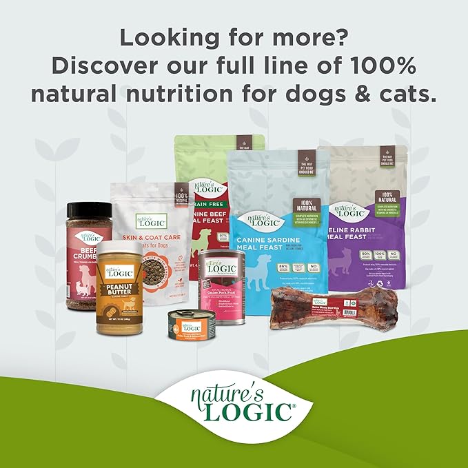 Nature's Logic Dry Dog Food - 100% Natural - No Synthetics - For All Ages, Sizes, Breeds - Free From Common Allergens, High Protein - Venison Meal Feast, 4.4lbs