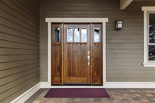 M+A Matting WaterHog Diamond | Commercial-Grade Entrance Mat with Rubber Border – Indoor/Outdoor, Quick Drying, Stain Resistant Door Mat (Bordeaux, 6' x 8')