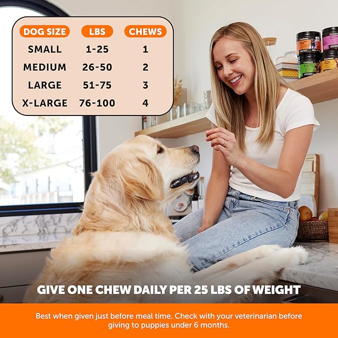 Hip & Joint Health - Dog Joint Supplement Support for Dogs with Glucosamine Chondroitin, MSM, Turmeric - Glucosamine for Dogs Soft Chews - Advanced Pet Joint Support and Mobility - 180 ct