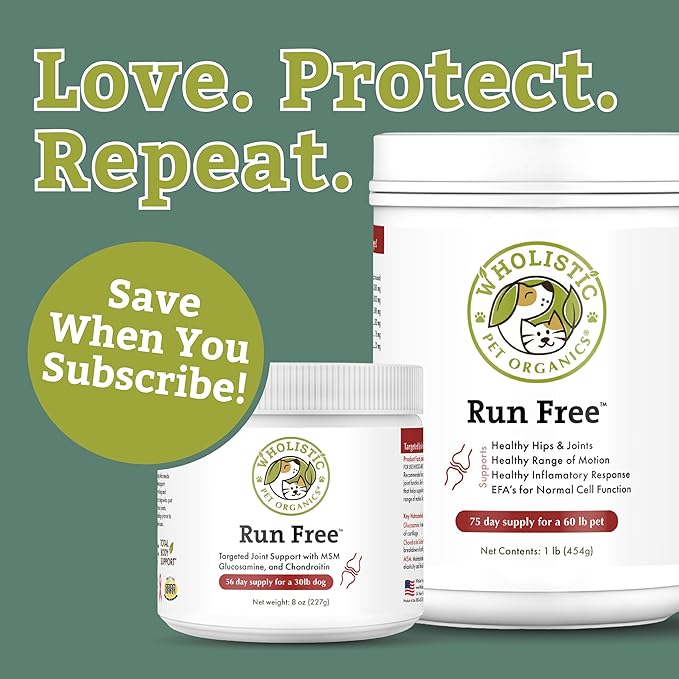 Wholistic Pet Organics Joint Supplement for Dogs - 4 Oz - Daily Dog Hip and Joint Supplement with Glucosamine Chondroitin & MSM to Support Mobility - All Breeds & Ages - Organic Glucosamine for Dogs