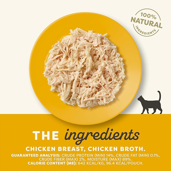 Applaws Natural Wet Cat Food in Broth, Limited Ingredient Wet Cat Food Pouches, No Additives, Made with Natural Ingredients, Chicken Breast in Broth (12 x 5.3oz Pouches)